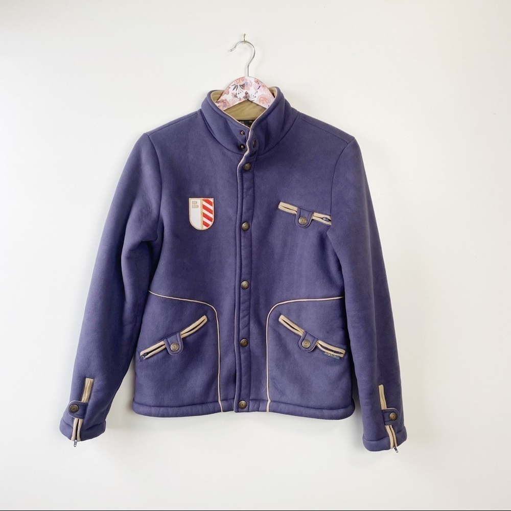B By BURTON Purple Soft Sherpa Lined Jacket! Snap Buttons Womens Medium